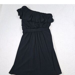 Asymmetrical One Shoulder A-line Dress Sz 2 Pockets Cocktail Event Wedding LBD